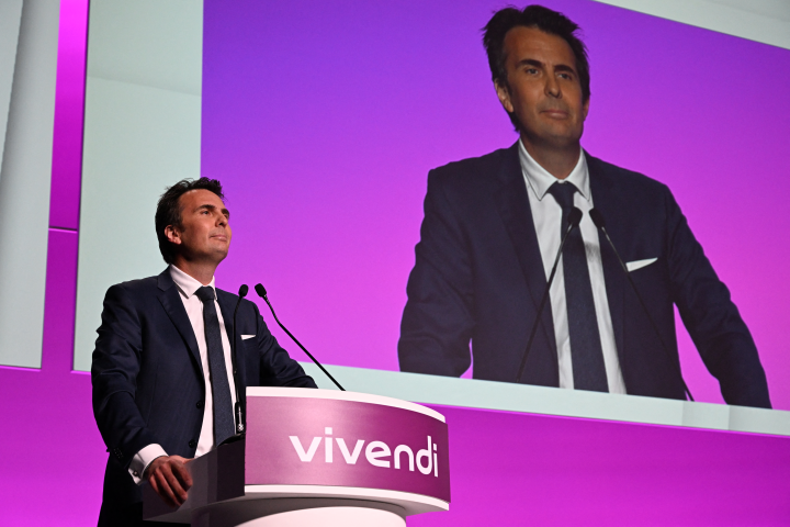 Yannick Bolloré, le président du conseil de surveillance de Vivendi - Photo by Alain JOCARD / AFP