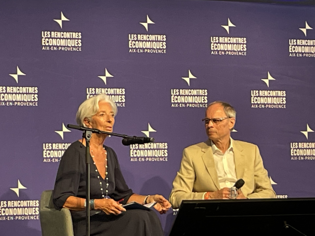 Christine Lagarde, présidente de la Banque centrale européenne et Jean Tirole, président honoraire de Toulouse School of Economics - DR