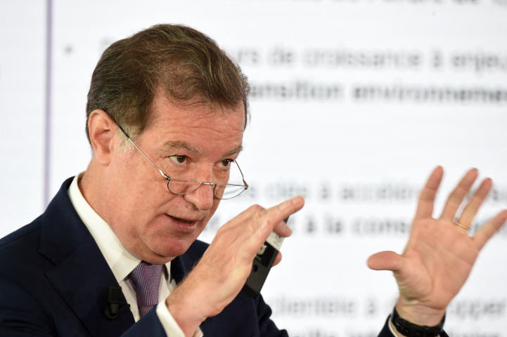 Laurent Mignon, président du directoire de Wendel - Photo by Eric PIERMONT / AFP