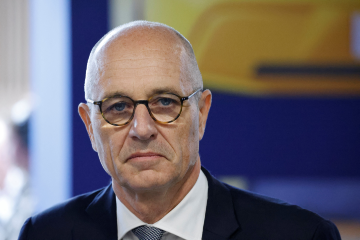 Christophe Périllat, le directeur général de Valeo (Photo by Ludovic MARIN / POOL / AFP)