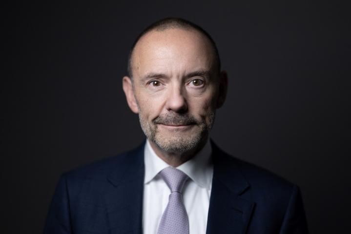 Peter Herweck, le directeur général de Schneider Electric - Photo by JOEL SAGET / AFP