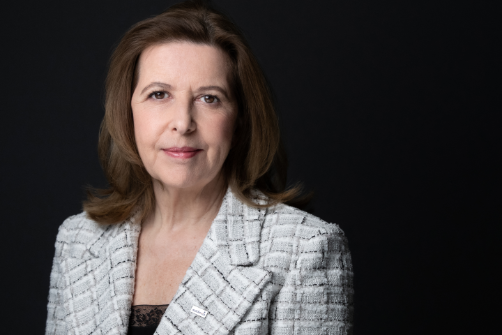 Sophie Bellon, présidente-directrice générale de Sodexo (Photo by JOEL SAGET / AFP)