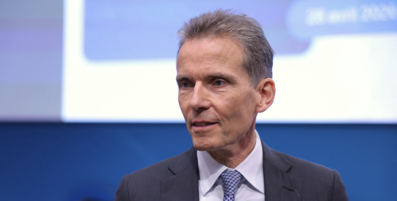 Thierry Léger, le directeur général de Scor. (Photo by Thomas SAMSON / AFP)