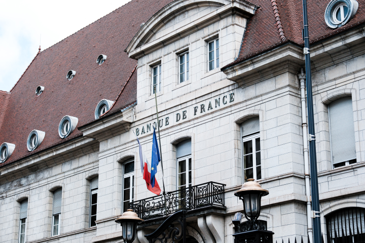 Banque de France. Photo par BENOIT PAVAN / HANS LUCAS / HANS LUCAS VIA AFP