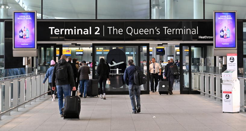 Aéroport d'Heathrow (Photo by JUSTIN TALLIS / AFP)