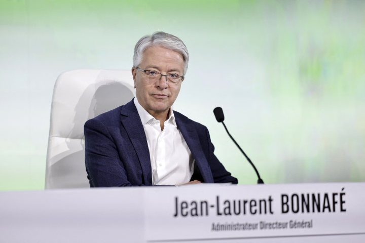 Jean-Laurent Bonnafé, administrateur directeur général de BNP Paribas (Photo by STEPHANE DE SAKUTIN / AFP)