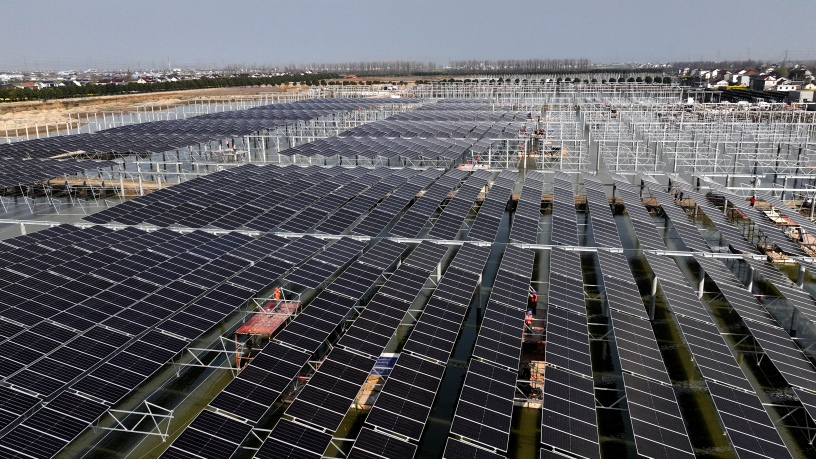 Chine photovoltaïque. Photo par GHX / CFOTO / CFOTO VIA AFP