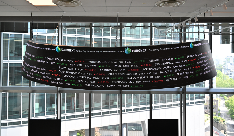 Euronext in Paris. (Photo de MUSTAFA YALCIN / ANADOLU / Anadolu via AFP)