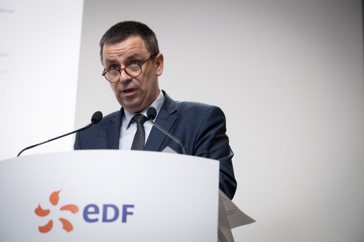 Luc Rémont, président-directeur général d'EDF (Photo by ALAIN JOCARD / AFP)