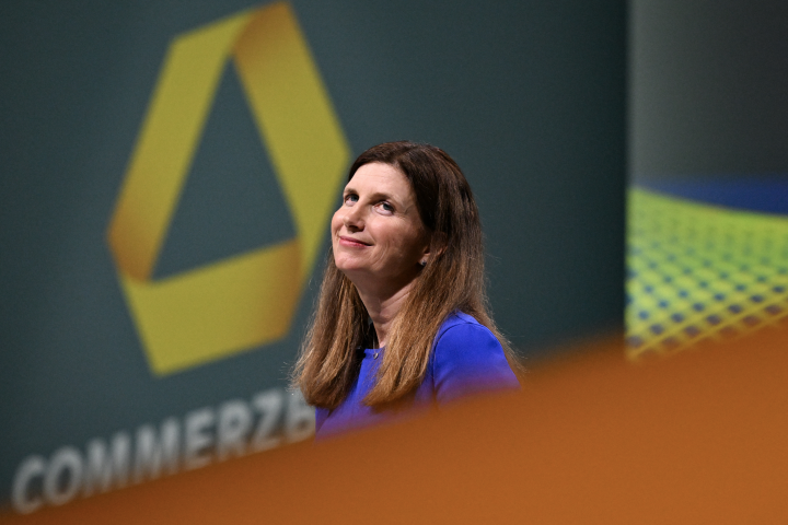 Bettina Orlopp, la CEO de Commerzbank, qui a attiré dix fois les demandes pour son AT1 - (Photo by Kirill KUDRYAVTSEV / AFP)