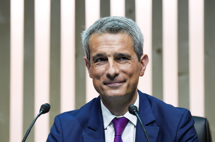 Benoit Bazin, président-directeur général de Saint-Gobain  (Photo by Eric PIERMONT / AFP)