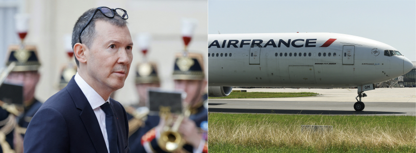 Benjamin Smith, le directeur général d'Air France - KLM (Photo by Ludovic MARIN and Eric PIERMONT / AFP)