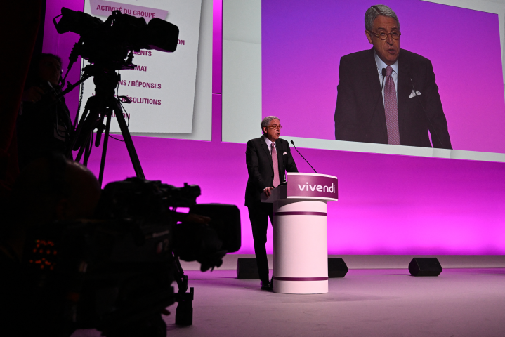 Arnaud de Puyfontaine, le président du directoire de Vivendi - Photo by Alain JOCARD / AFP