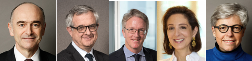 Jean-Pierre Denis, Xavier Musca, Roger Caniard, Fanny Picard et Constance de Poncins (Tikehau Capital)