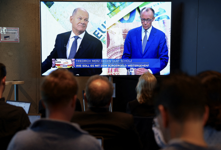 Les élections législatives approchent en Allemagne. Photo by Fabrizio Bensch / POOL / AFP