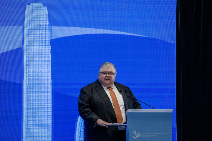 Agustins Carstens directeur général de la Banque des règlements internationaux .NurPhoto via AFP