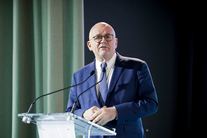 Stéphane Boujnah, président du directoire d'Euronext (Photo by Thibaud MORITZ / AFP)