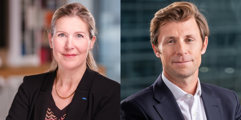Julia Maris, la nouvelle secrétaire générale d'Engie (à gauche), et Sébastien Arbola, désormais en charge des activités liées à la data, au digital, à l’IT, à la stratégie et à la recherche & innovation