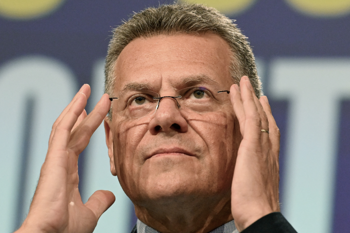 Maros Sefcovic, commissaire européen au Commerce - Nicolas TUCAT / AFP
