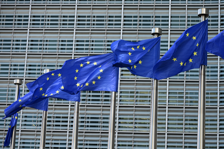 Drapeau européen. Photo par NICOLAS TUCAT / AFP