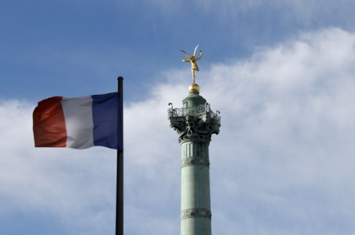 Drapeau Français.  Photo by Sebastien DUPUY / AFP