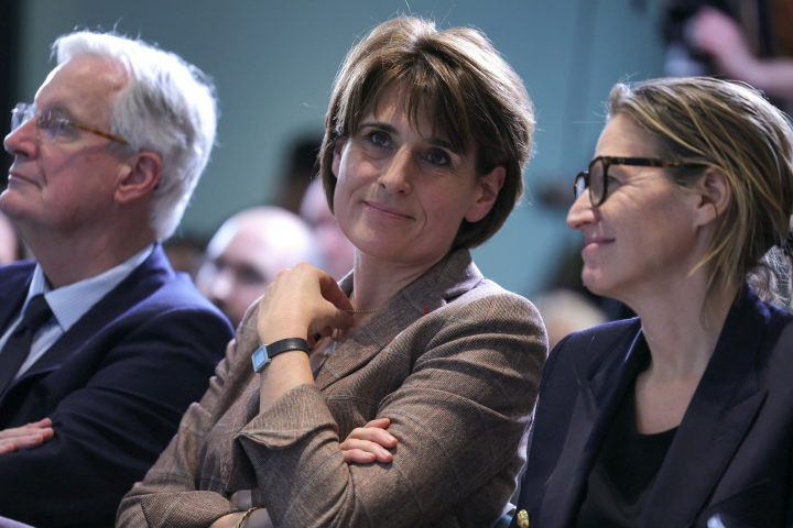 La directrice générale de Clariane, Sophie Boissard (au centre) - Photo by Thomas SAMSON / AFP