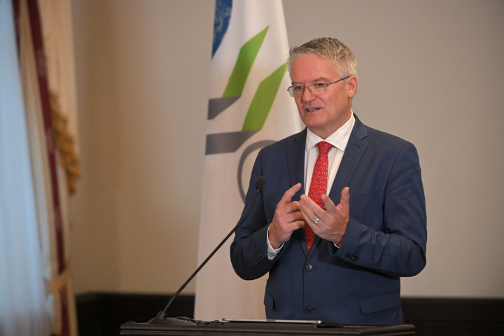 Mathias Cormann, secrétaire général de l'OCDE - Photo par EVGEN_KOTENKO / NURPHOTO / NURPHOTO VIA AFP