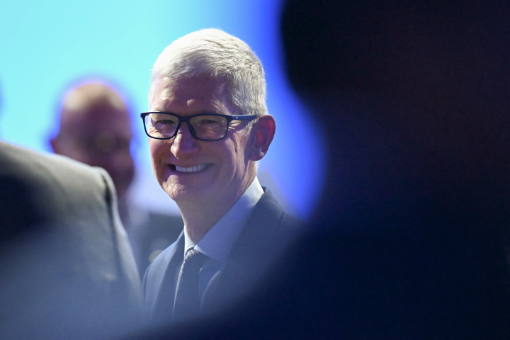 Tim Cook, président-directeur général d'Apple. Crédits : Fabrice Coffrini / AFP