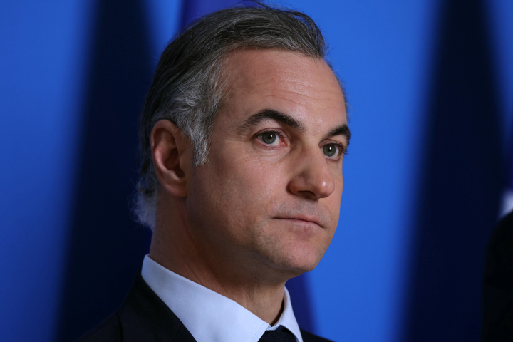 Nicolas Namias, président du directoire de BPCE. (Photo by Thomas SAMSON / AFP)