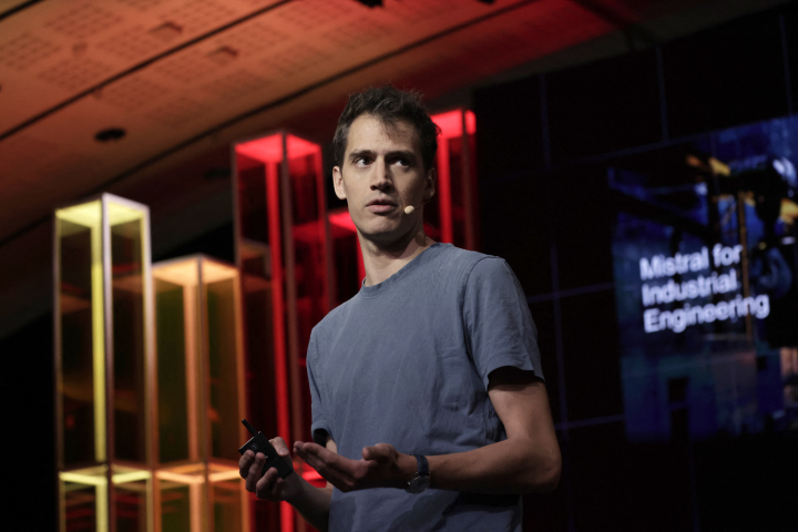 Arthur Mensch, co-fondateur et dirigeant de Mistral AI (Photo : STEPHANE DE SAKUTIN / AFP)