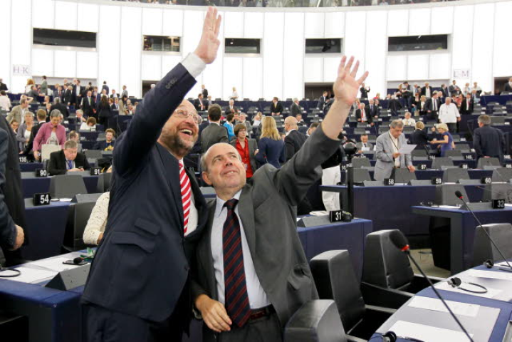 Martin Schulz - Enrique Guerrero - Parlement européen - 1 juillet 2014