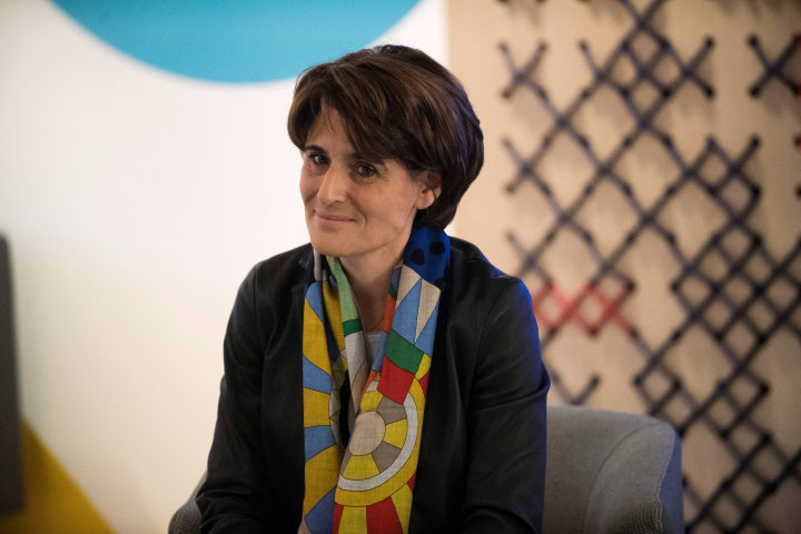 Sophie Boissard, la directrice générale de Clariane (Photo by JULIEN DE ROSA / AFP)