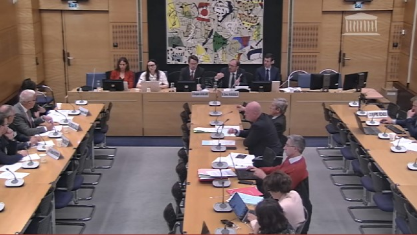 Commission d’enquête sur les défaillances des pouvoirs publics face à la multiplication des plans de licenciements de l’Assemblée nationale, audition d'Alain Le Grix de la Salle, président d'ArcelorMittal France. Crédits : Assemblée nationale