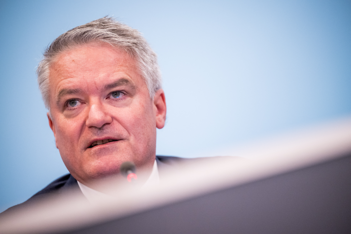 Mathias Cormann, secrétaire général de l'OCDE (Photo by JASPER JACOBS / Belga / AFP)