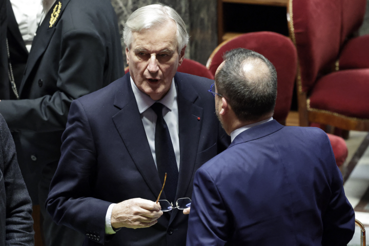 Michel Barnier, Premier ministre (Photo by STEPHANE DE SAKUTIN / AFP)