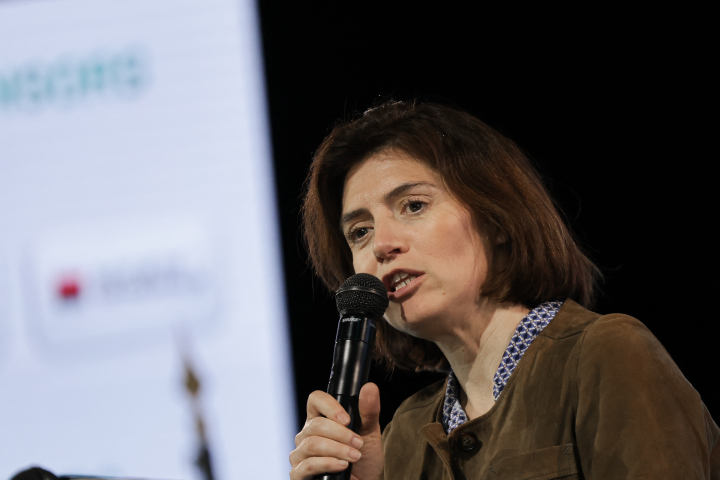 Christel Heydemann, la directrice générale de l'opérateur télécom Orange (Photo : Thibaud MORITZ / AFP)