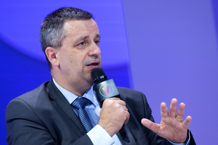 Luc Rémont, président-directeur général d'EDF (Photo by MIGUEL MEDINA / AFP)