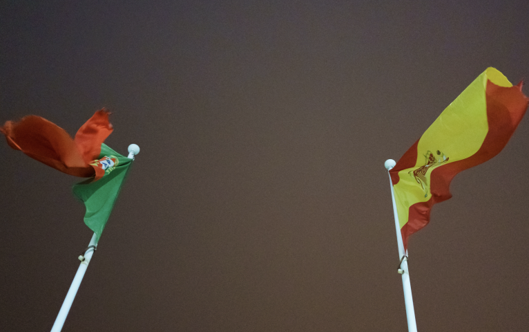 Drapeau du Portugal et de l'Espagne. CESAR MANSO / AFP