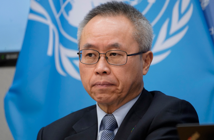 John Lamparski / NurPhoto / NurPhoto via AFP - Li Junhua, secrétaire général adjoint des Nations unies pour les affaires économiques et sociales