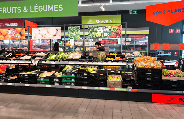 Supermarché français. Photo par NICOLAS GUYONNET / HANS LUCAS / HANS LUCAS VIA AFP