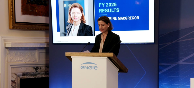 Catherine MacGregor, la directrice générale d'Engie, lors de la présentation des résultats 2025 du groupe, le 26 février 2026.