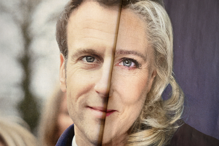 Emmanuel Macron et Marine Le Pen - Nicolas TUCAT / AFP