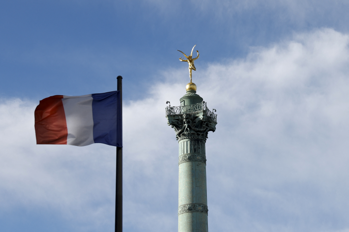 Drapeau français. Photo by Sebastien DUPUY / AFP