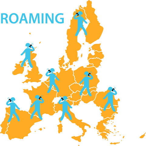 Roaming - télécoms - téléphonie - illustration