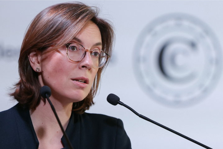 Amélie de Montchalin, Première présidente de la Cour des comptes et Présidente du Haut Conseil des finances publiques - Photo par THOMAS SAMSON / AFP