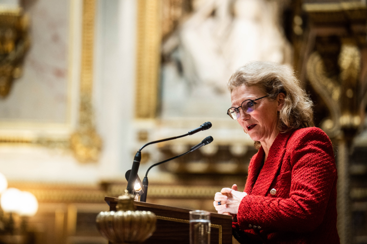 Sylvie Vermeillet, sénatrice de l'Union centriste et co-rapporteure - Xose Bouzas / Hans Lucas / Hans Lucas via AFP