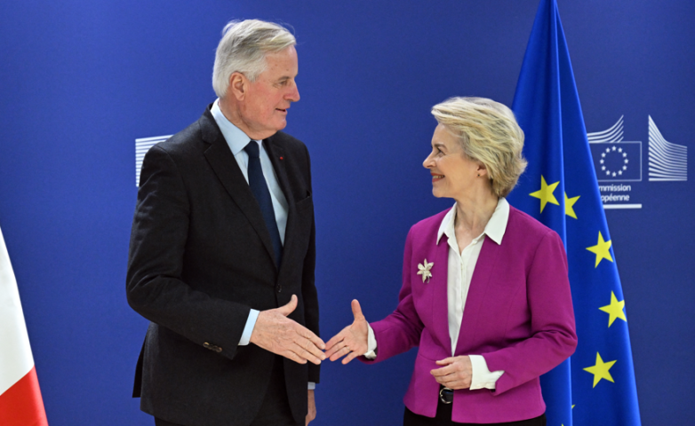 Michel Barnier, Premier ministre de la France et Ursula von der Leyen, présidente de la Commission européenne - DURSUN AYDEMIR ANADOLU Anadolu via AFP
