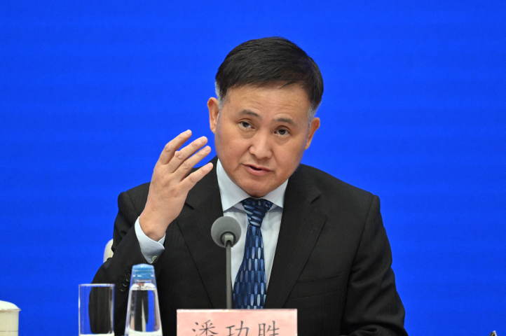 Pan Gongsheng, gouverneur de la Banque populaire de Chine - ADEK BERRY / AFP