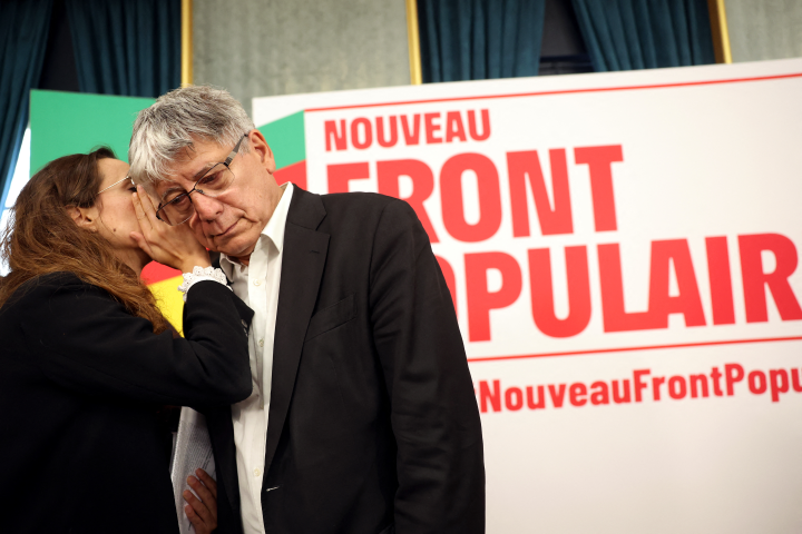 Clémence Guetté, députée sortante LFI et Eric Coquerel, député sortant LFI - EMMANUEL DUNAND / AFP


