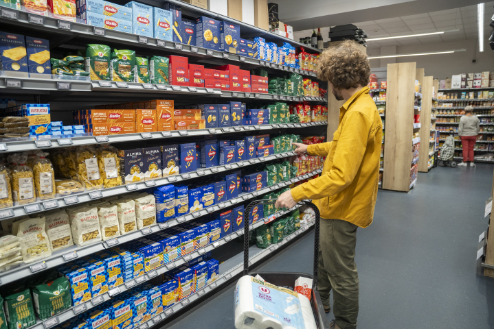 Supermarché (Photo by Antoine Boureau / Hans Lucas / Hans Lucas via AFP)